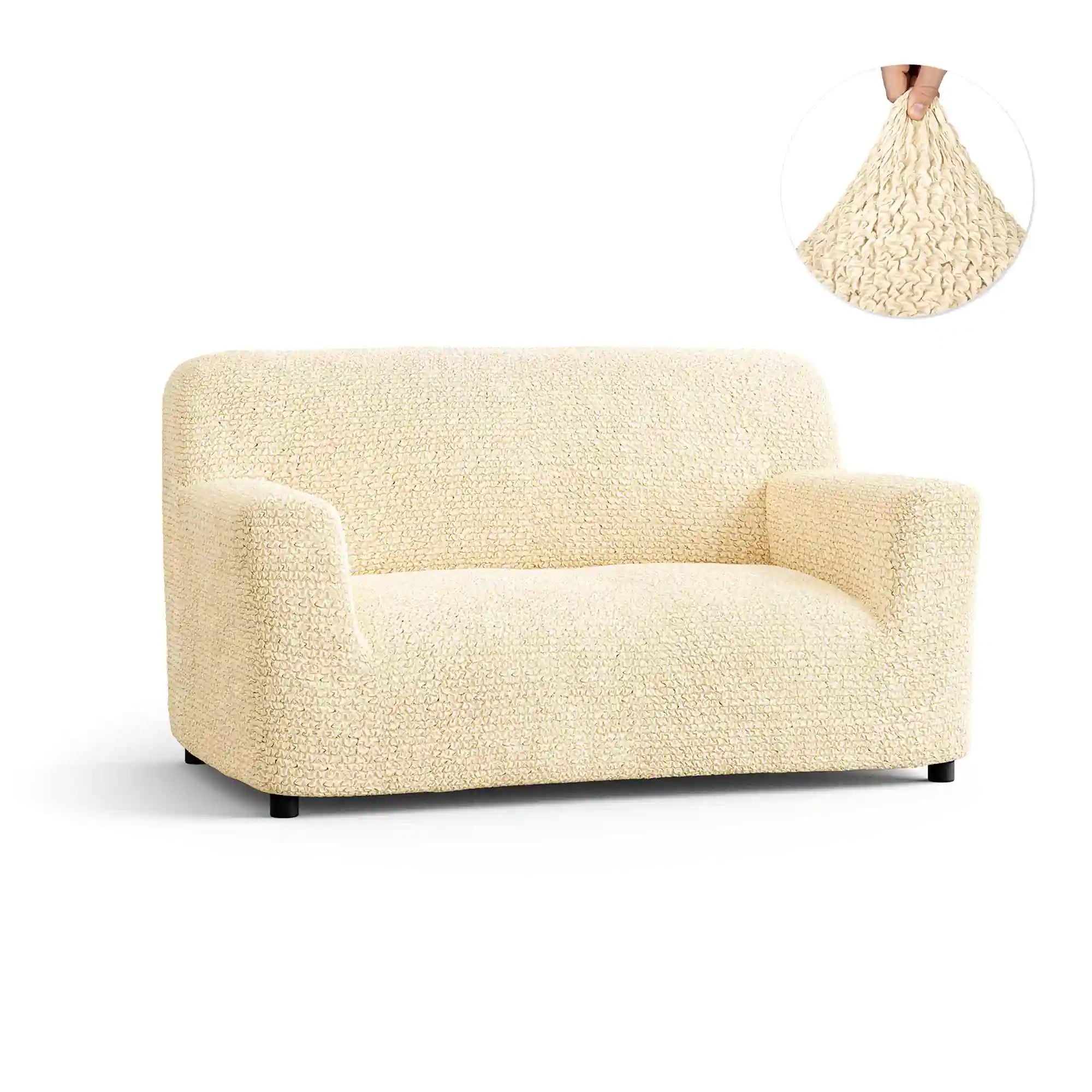 2 Seater Sofa Cover - Beige, Microfibra